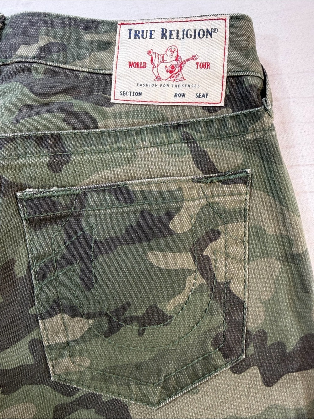 True Religion Women's Skinny Jeans - Green Camouflage